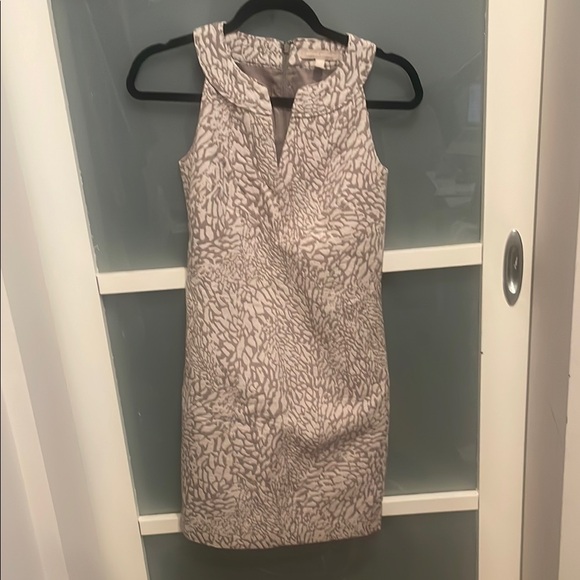 Banana Republic Brown and Cream Sheath Sleeveless Dress with Pockets, 00P - Picture 1 of 9